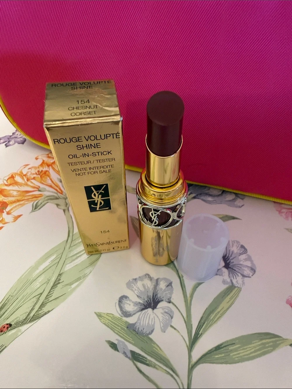 Yves Saint Laurent Rouge Volupté Shine Lipstick — Pink Brown 154